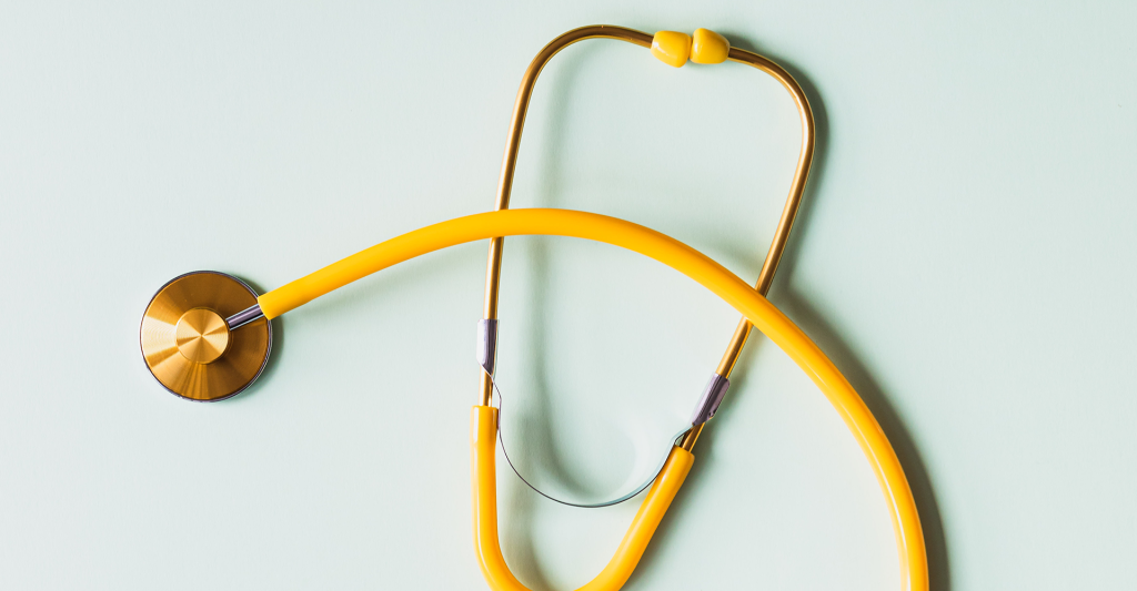 Image of a yellow stethoscope